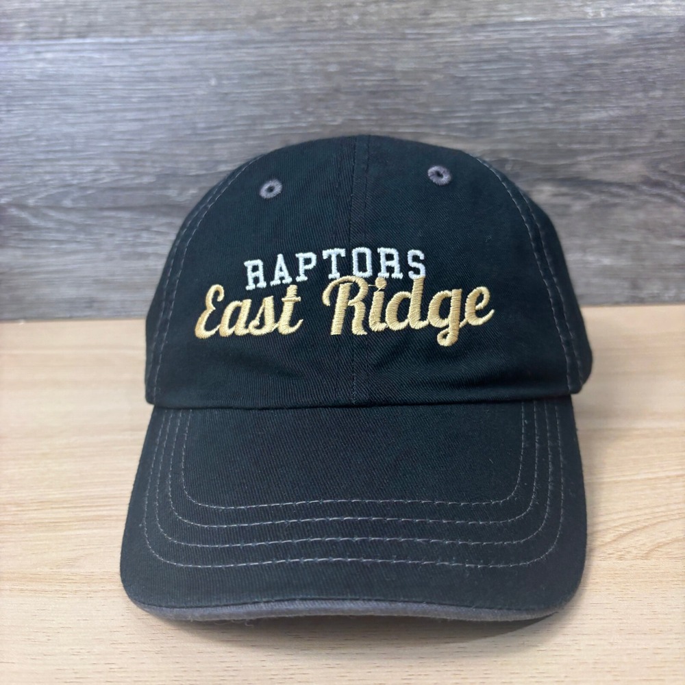 East Ridge Raptors Hat Cap Strap Back Black‎ Woodbury Minnesota Adjustable NWOT